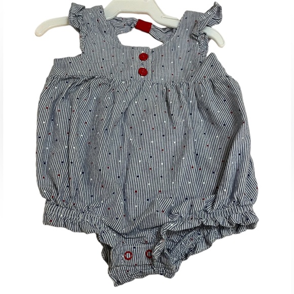 Cat & Jack • RED|WHITE|BLUE Striped & Polka Dot Design Onesie - Picture 6 of 11
